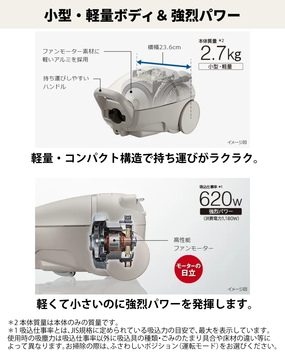 日立（HITACHI） 掃除機 紙パック式 クリーナー かるパック ベージュ