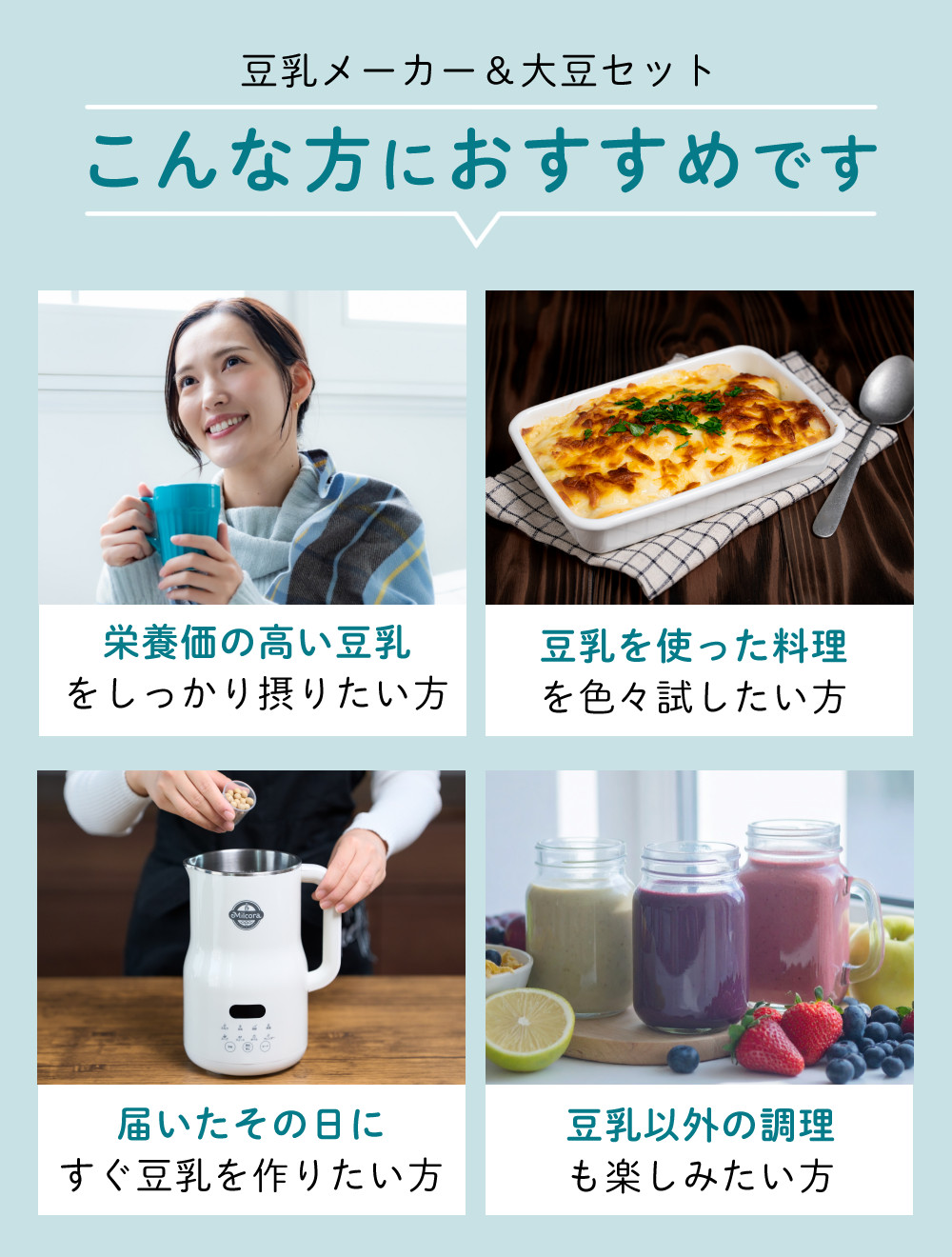 未使用品 レシピつき　豆乳メーカー SOYRICH 豆乳メーカー 美品 別売りレシピ本付き SOYRICH 豆乳メーカー