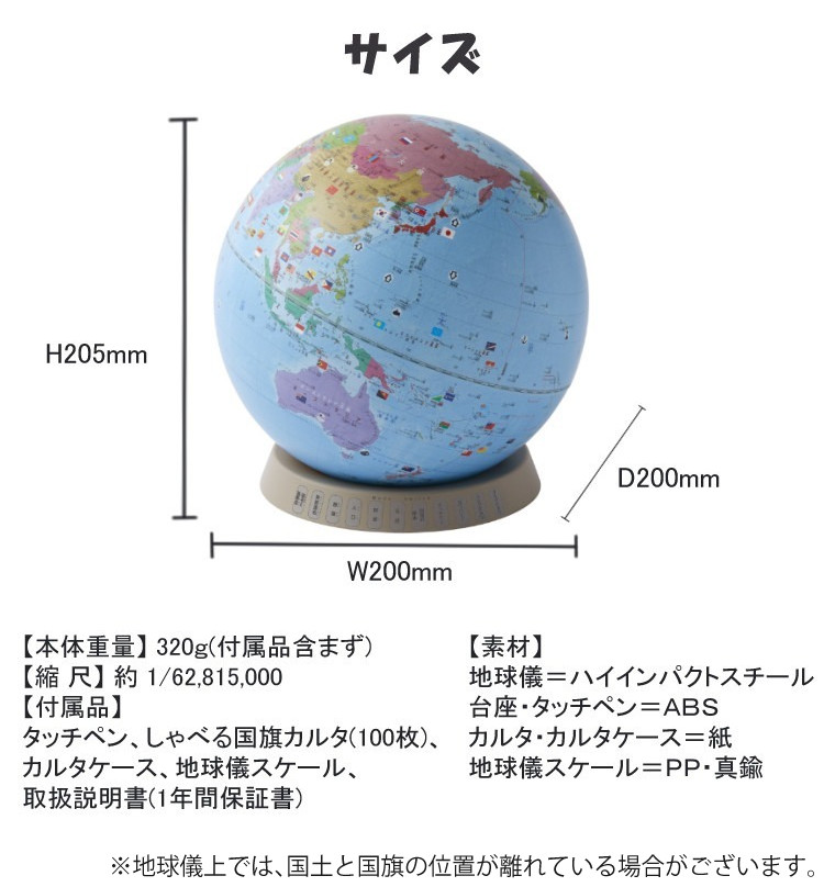 レイメイ藤井 しゃべる国旗付地球儀＆カルタ タッチミー OYV1138