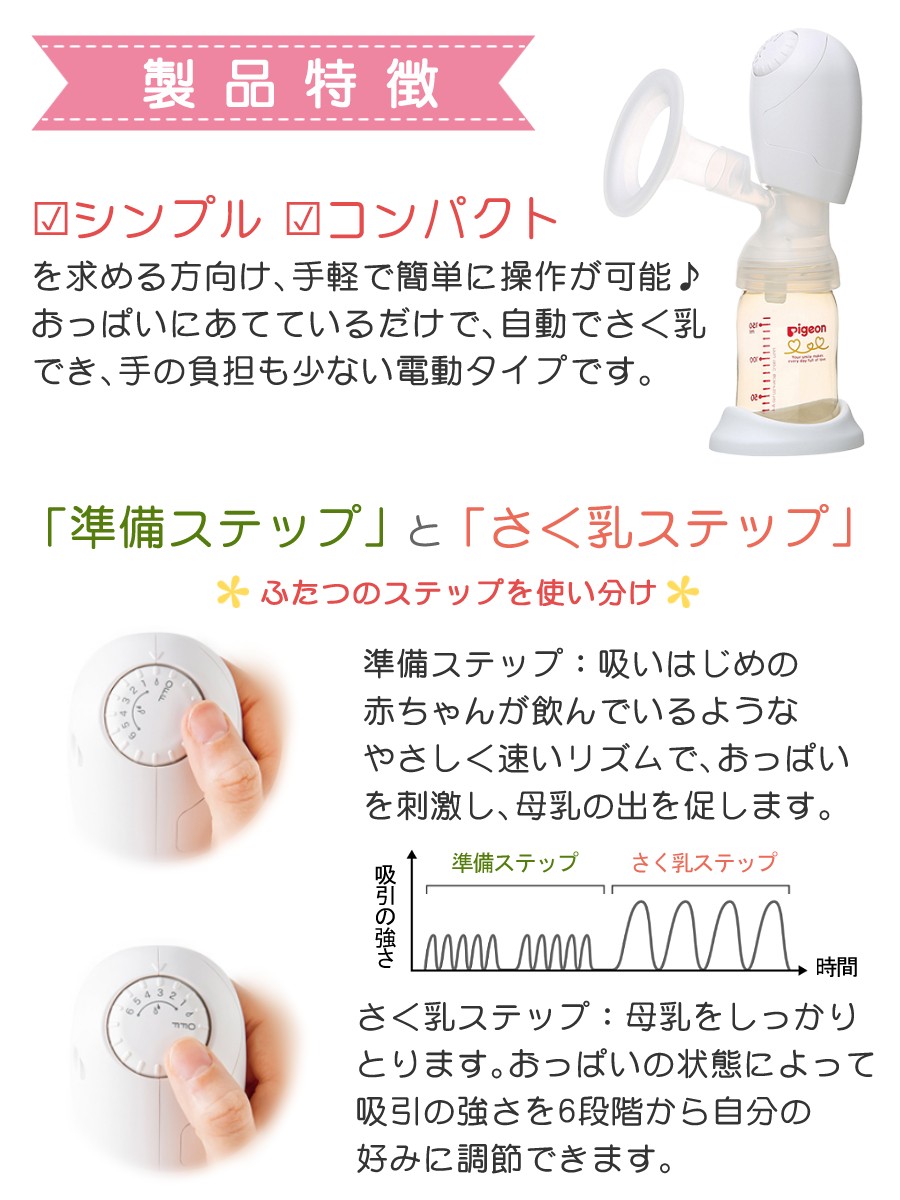 搾乳機電動搾乳機さく乳機母乳搾乳機母乳さく乳機ピジョンさく乳器母乳アシスト電動handy Fit ハンディフィット自動片胸片胸用