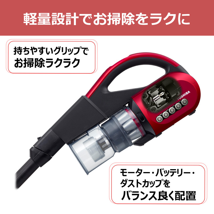 TOSHIBA（東芝） サイクロン掃除機 VC-CL1700(R) グランレッド 赤 自走