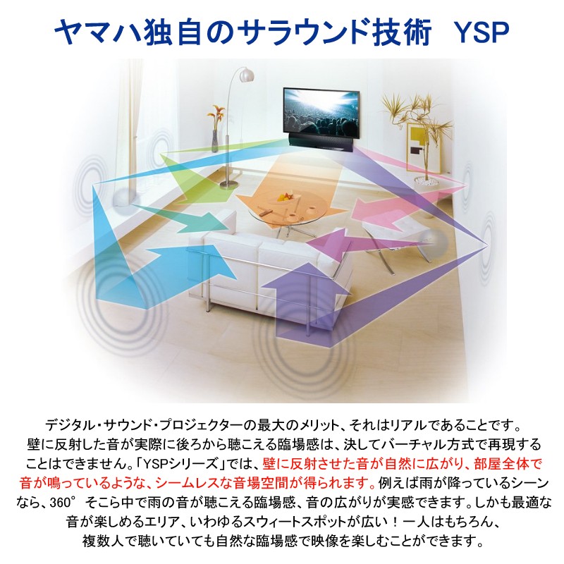 ホームシアターセット 7.1ch スピーカー YSP-4300(B) ブラック ヤマハ YAMAHA デジタルサウンドプロジェクター YSP-4300  5.1ch 上位（ラッピング不可）