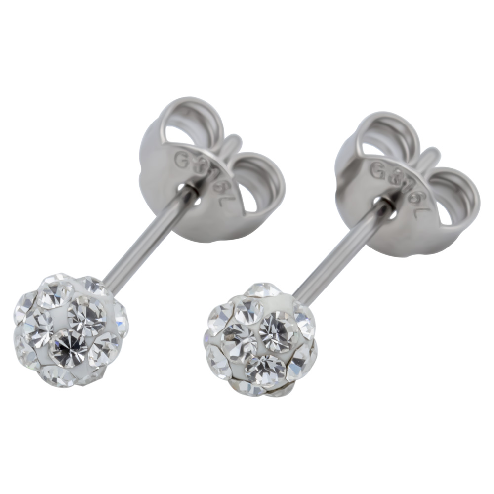 ピアス ジュエルボール 4mm 12色 サージカルステンレス 金属アレルギー