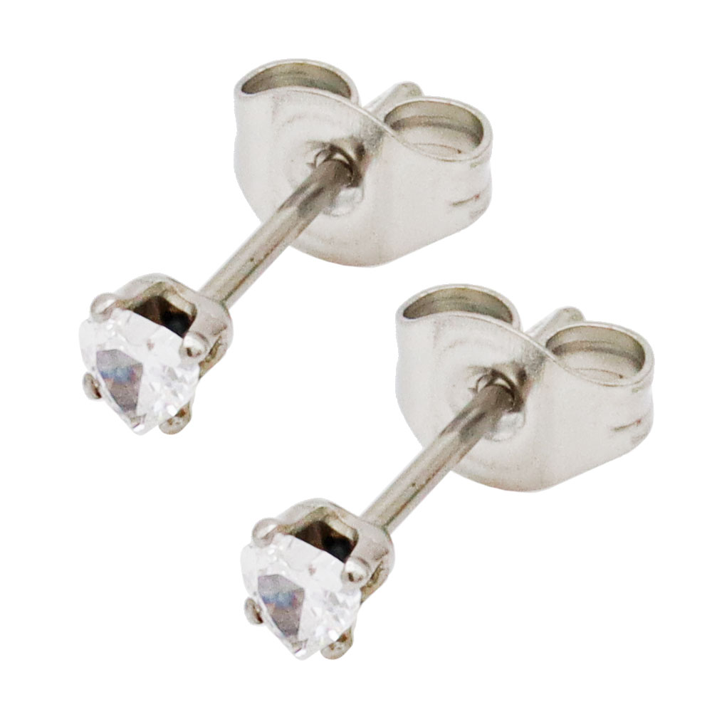 ピアス サージカルステンレス ハートジュエル 3mm 4mm 5mm スタッド