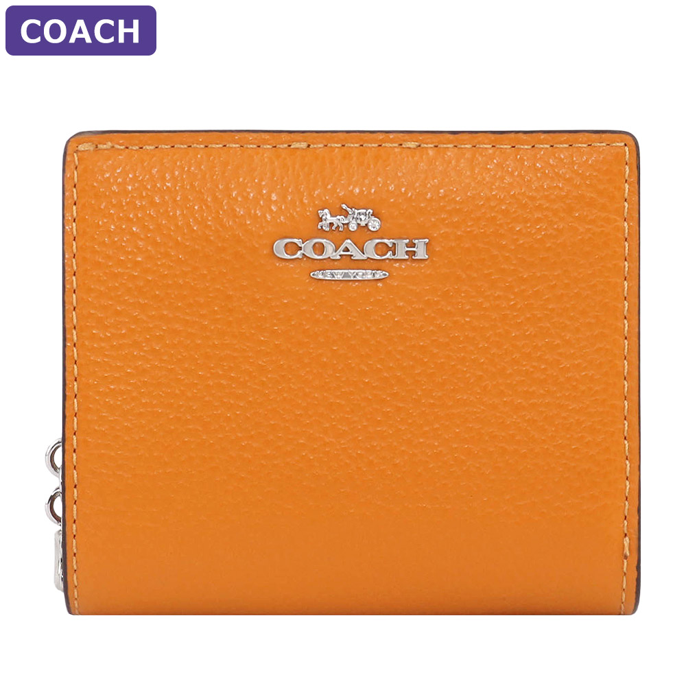 COACH レディース二つ折り財布（色：オレンジ系）｜財布