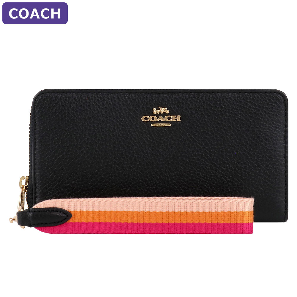COACH コーチ 財布 長財布 C8277 IMBLK ストラップ アウトレット