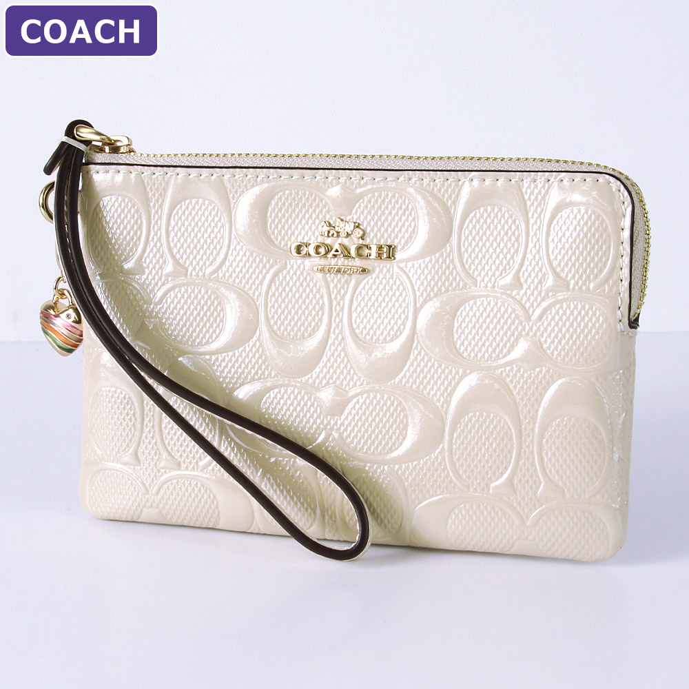 COACH（コーチ） ポーチ CDY96/CDF04 シグネチャー エナメル ハート
