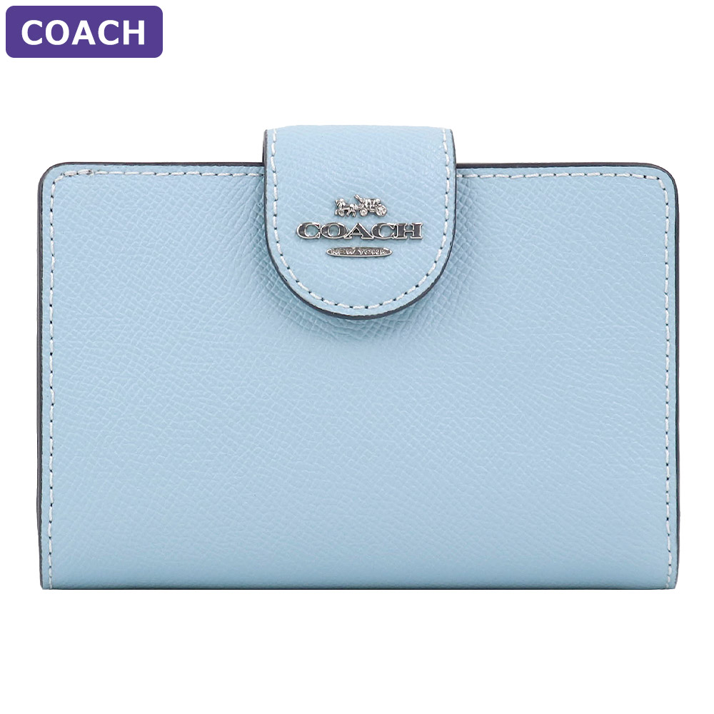 在庫一掃売り切りセール コーチ COACH レディース 二つ折り財布 ラグジュアリー クロスグレーン ジップ ウォレット 6390 アウトレット 