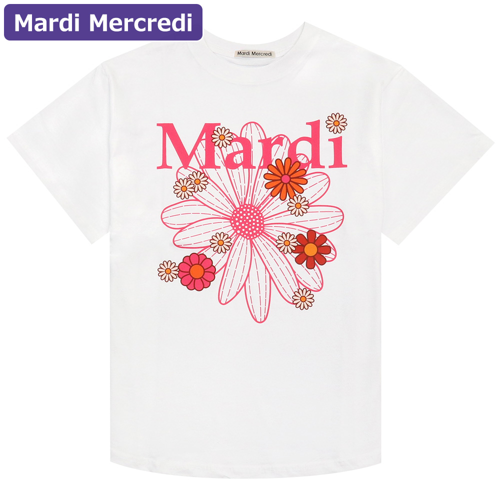 マルディメクルディ MARDI MERCREDI アパレル Tシャツ WHITE PINK 半袖