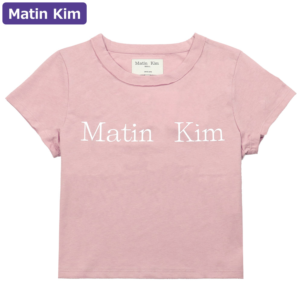 マーティンキム Matin Kim Tシャツ LOGO CROP TOP 半袖 レディース 韓国 フ...