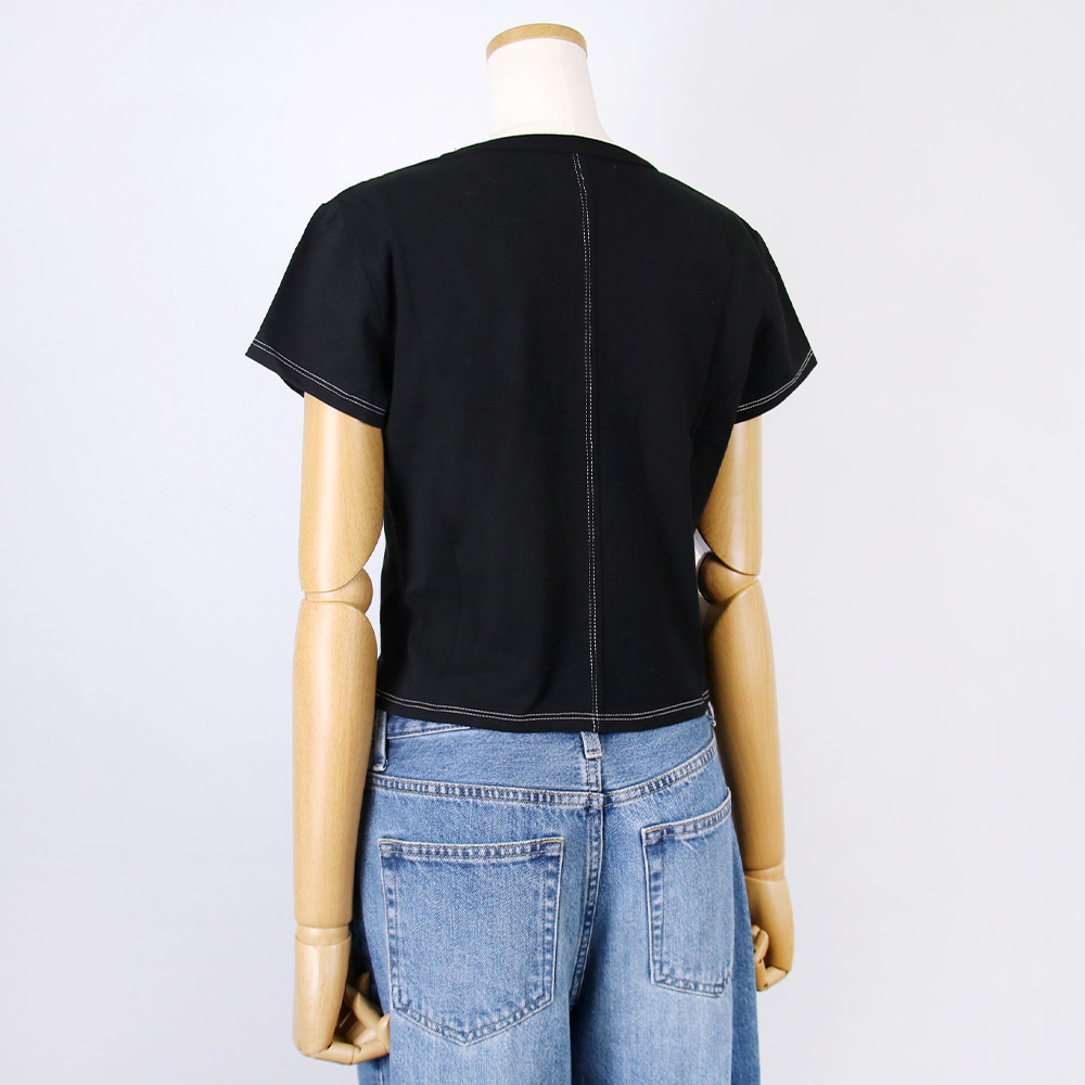 マーティンキム Matin Kim Tシャツ MATIN SHADE LOGO CROP TOP 半袖 レディース 韓国 ファッション アパレル クロップド丈 スリムサイズ マーティンキム Matin Kim Tシャツ MATIN SHADE LOGO CROP TOP