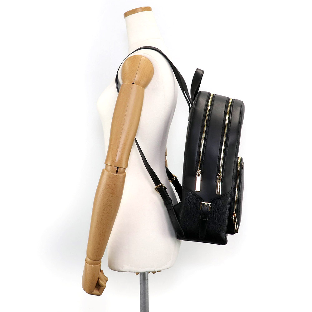 美品✨ マイケルコース　シボ革　リュック　ゴールド金具　オールレザー　ブラック マイケルコース MICHAEL KORS レザー リュック シボ革