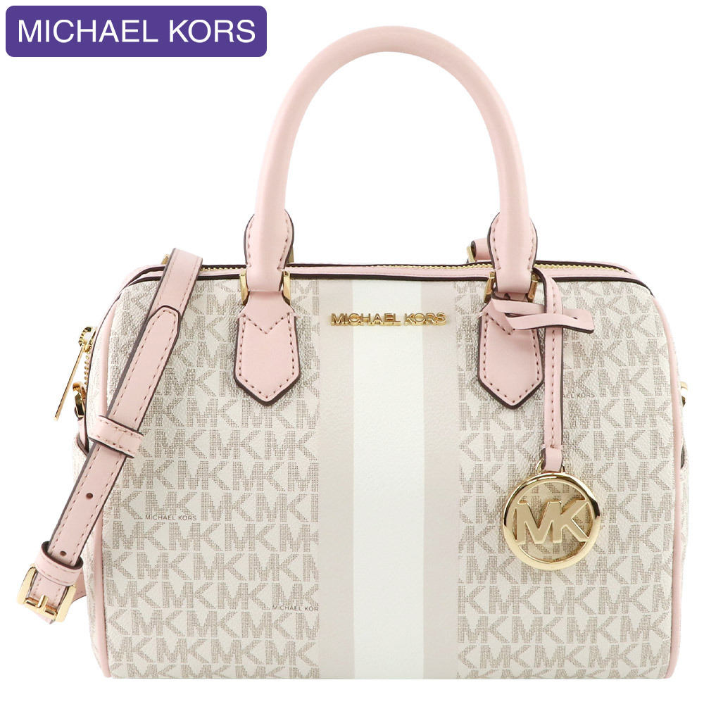 【P10倍】 マイケルコース MICHAEL KORS バッグ ボストンバッグ 35T0GBFS5B VANILLA MLTI 2way シグネチャー  アウトレット レディース 新作