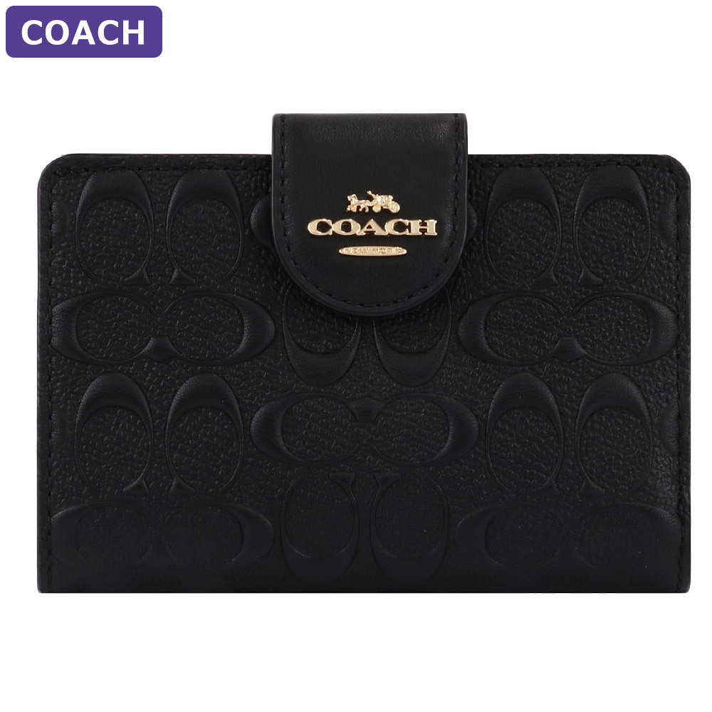 COACH 二つ折り財布　C5896 シグネチャー　ブラック　アウトレット品 Amazon | 二つ折り財布 レディース 財布 ラグジュアリー