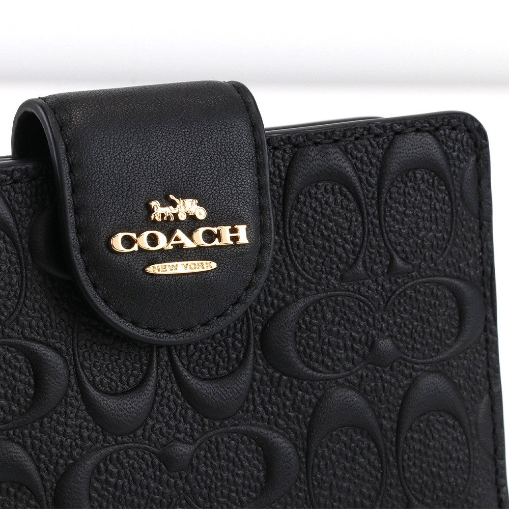 COACH コーチ 財布 二つ折り財布 C5896 IMBLK シグネチャー ミニ