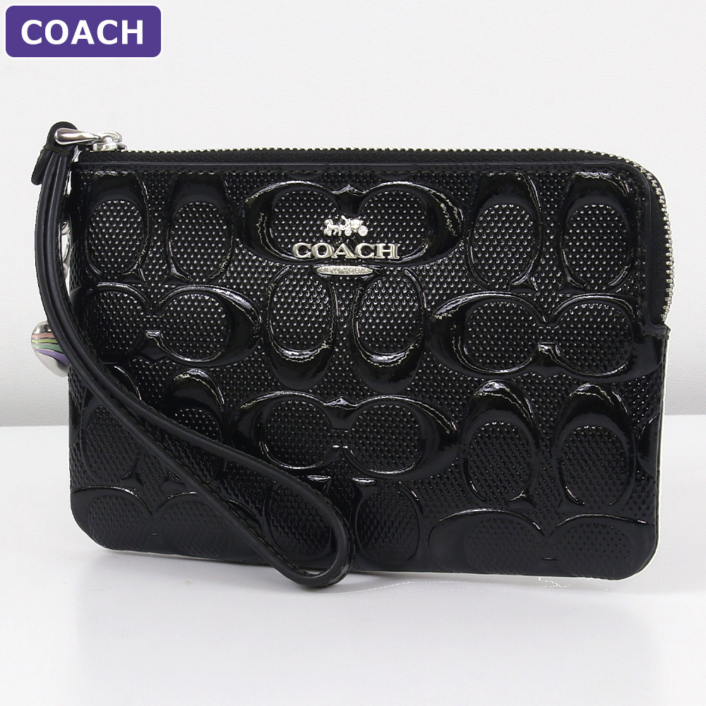 COACH（コーチ） ポーチ CDY96 SVBK シグネチャー エナメル ハート