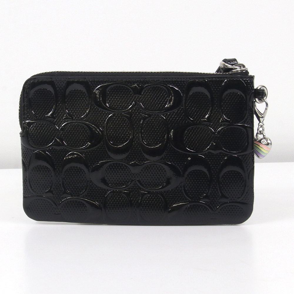 COACH（コーチ） ポーチ CDY96 SVBK シグネチャー エナメル ハート