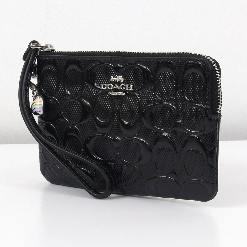 COACH（コーチ） ポーチ CDY96 SVBK シグネチャー エナメル ハート
