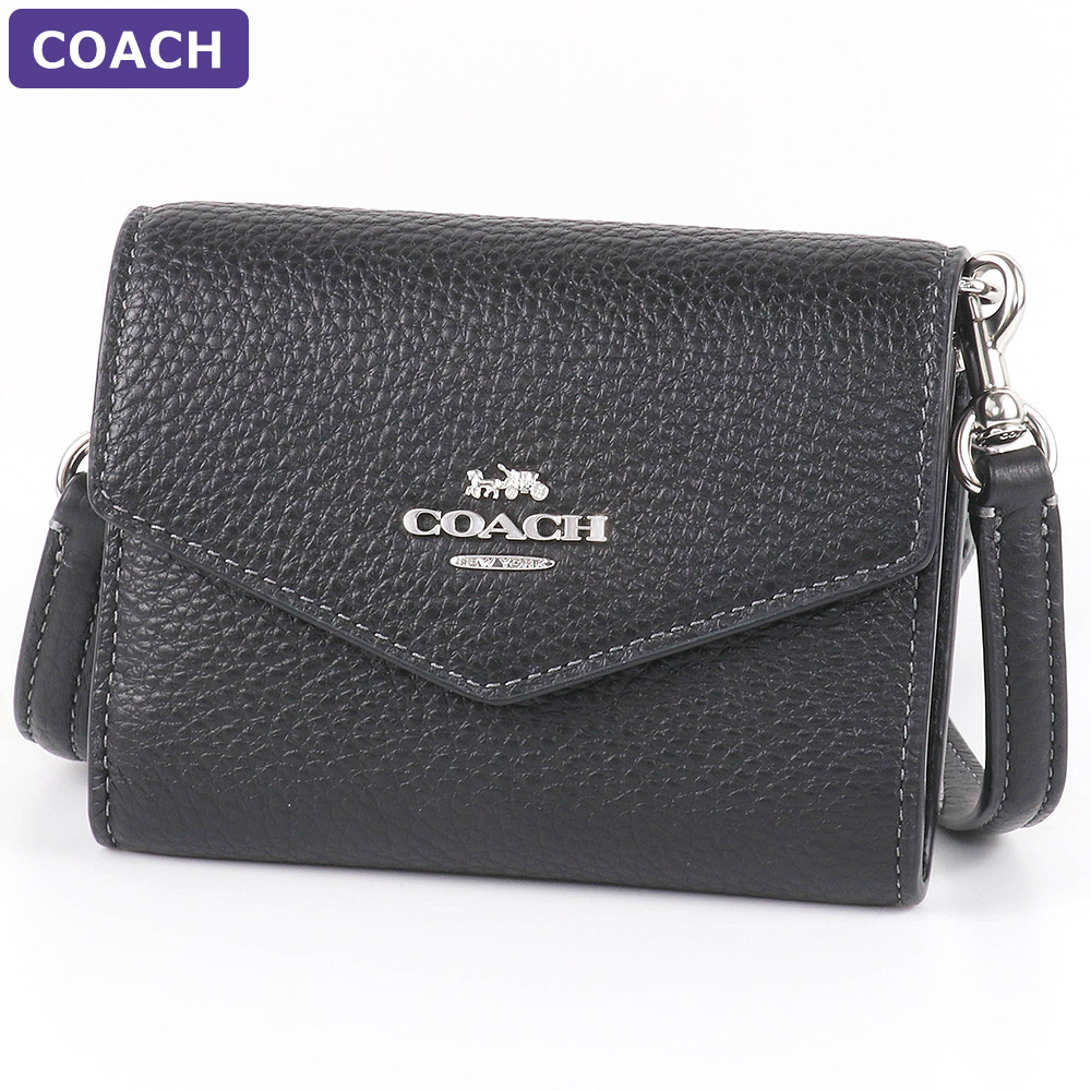 ★新品・未使用★COACH ショルダー ウォレット 黒 中古・古着通販】COACH (コーチ) ショルダーウォレット ブラック