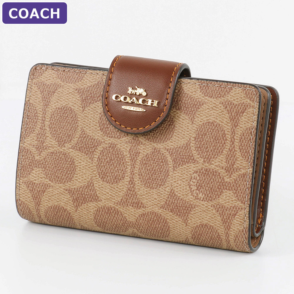 COACH　コーチ　CW786　二つ折り財布　シグネチャー　タン/ブラウン COACH コーチ 財布 二つ折り財布 CW786 シグネチャー