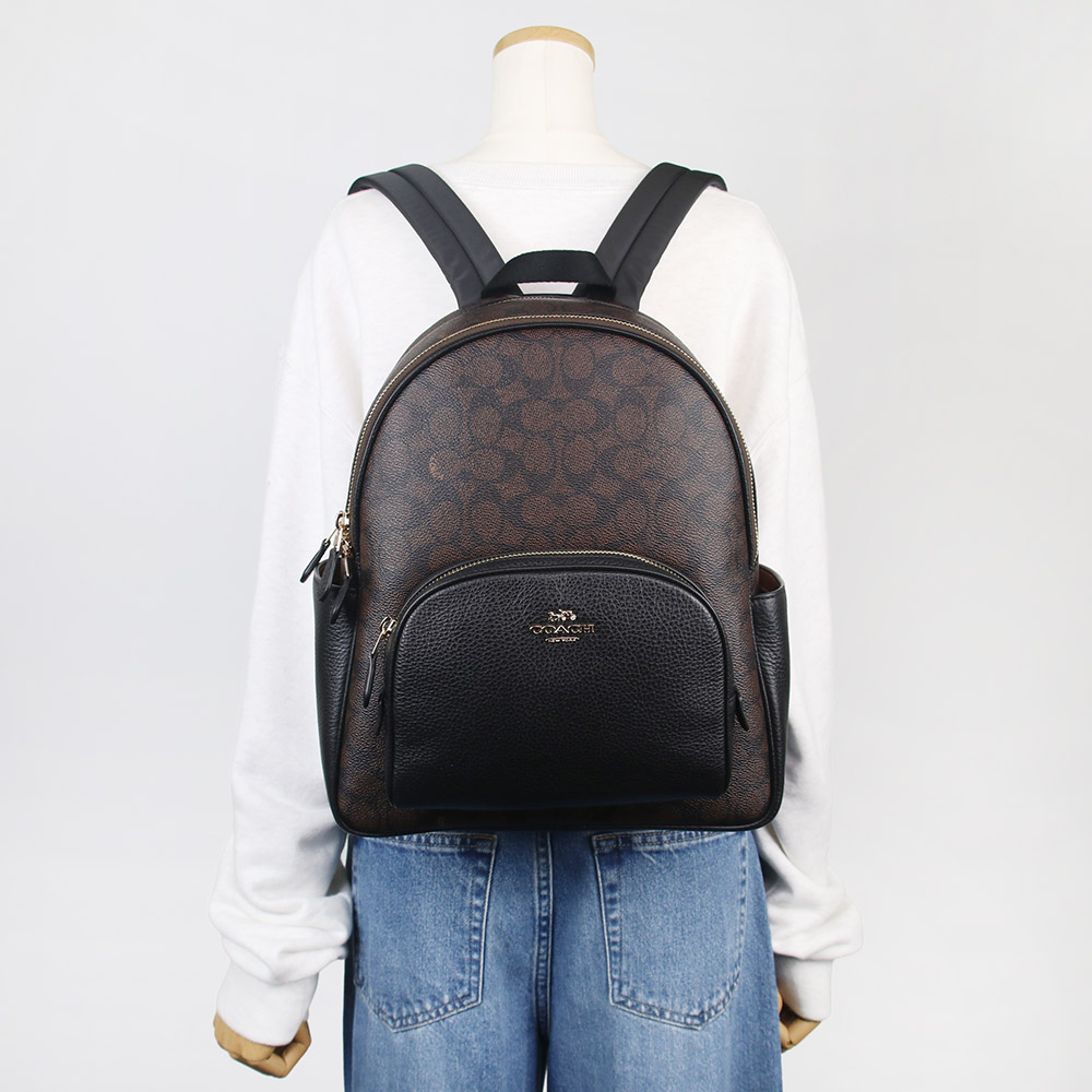 極美品 COACH リュックサック ハンド　シグネチャー柄　キャンバス レザー チャーター バックパック・シグネチャー キャンバス（バック