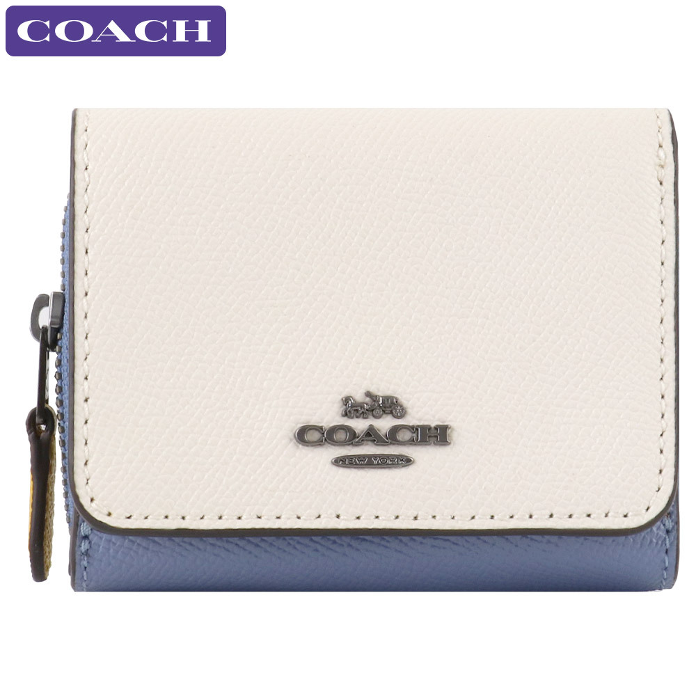 品質が完璧 コーチ 財布 COACH アウトレット クロスグレイン レザー スモール トリフォールド ウォレット 三つ折り財布 2923 IMUFI  n220822 fucoa.cl