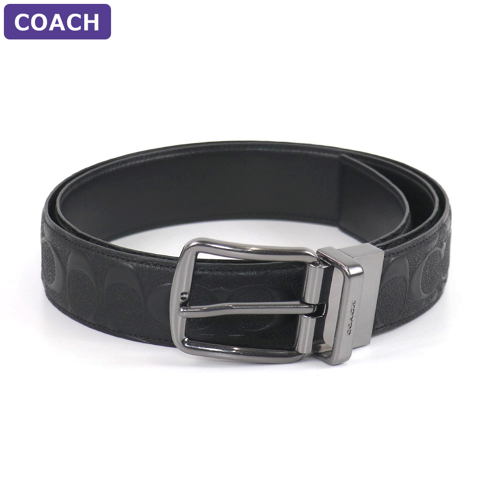 COACH ブラックレザーベルト シルバーバックル コーチ COACH ベルト （ブラック） - ファッション通販 MAGASEEK