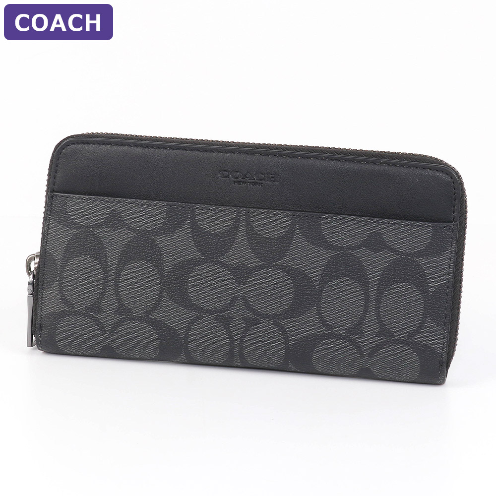 早い者勝ち✨新品未使用✨COACH メンズ　シグネチャー柄　長財布 COACH（コーチ） 財布 長財布 58112 CQBK シグネチャー アウトレット