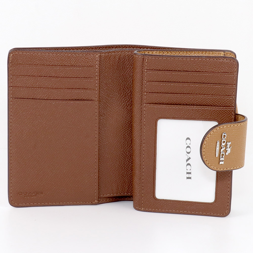 美品 コーチ 二つ折り財布 レザー 6390 レディース COACH コーチ COACH 6390 二つ折り財布 レディース 財布 本革 ミニ財布 ロゴ