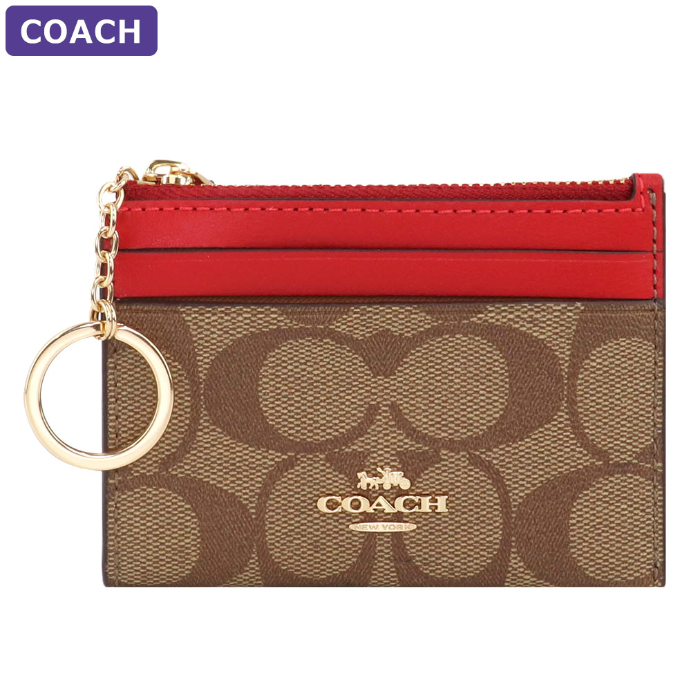 コーチ COACH 小物 フラグメントケース パスケース 88208 シグネチャー キーリング アウトレット レディース 新作