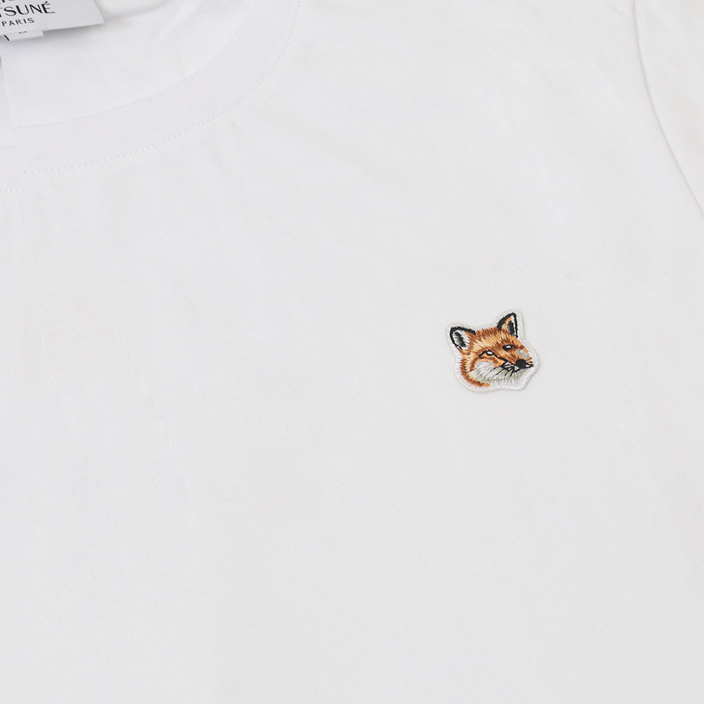 MAISON Kitsuné foxパッチ ホワイト s Tシャツ半袖 MAISON KITSUNE（メゾン キツネ） チラックスフォックス パッチ