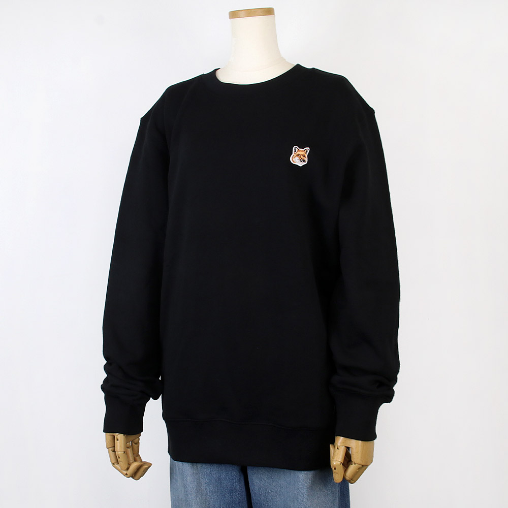 MAISON KITSUNE(メゾンキツネ) トレーナー サイズXXS XS レディース美品  - 黒 長袖/KITSUNEワッペン MAISON KITSUNE（メゾン キツネ） スウェットシャツ FOX HEAD