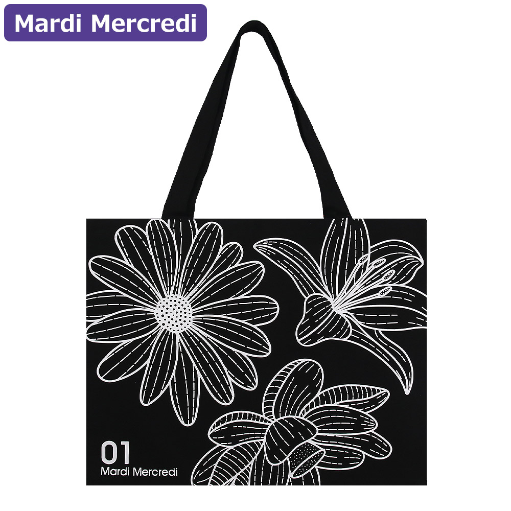 Mardi Mercredi 花柄トートバッグ　フラワープリント エコバッグ Mardi Mercredi マルディメクルディ バッグ CANVAS BAG TRIPLE