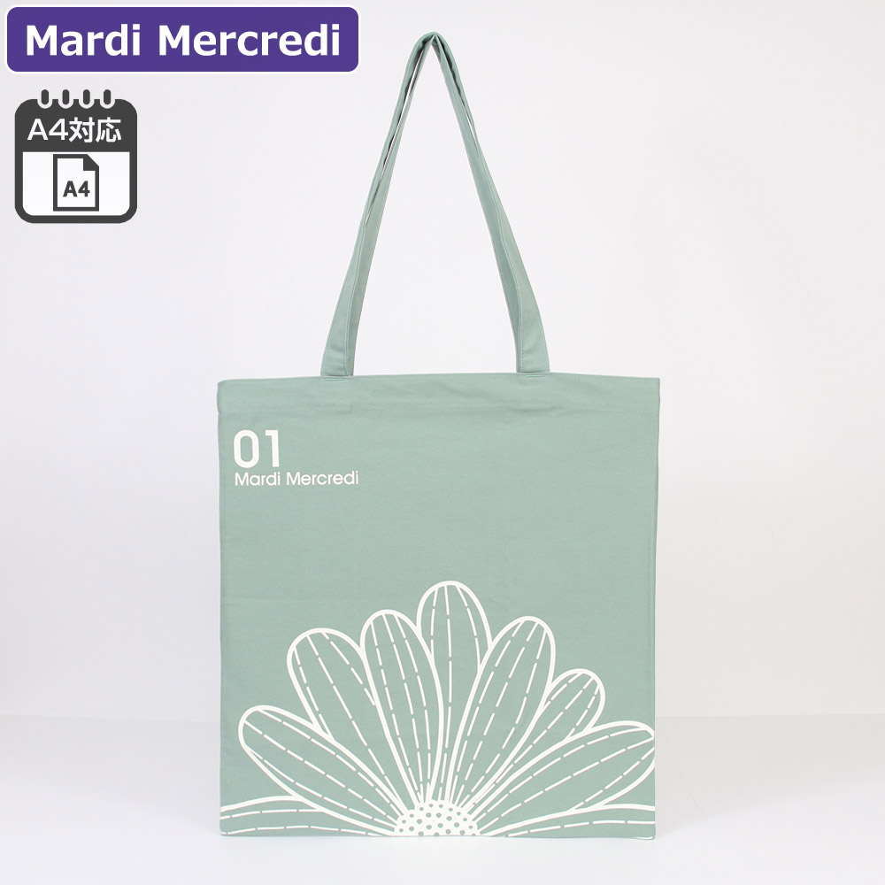 Mardi Mercredi 花柄トートバッグ　フラワープリント エコバッグ Mardi Mercredi マルディメクルディ バッグ CANVAS BAG TRIPLE