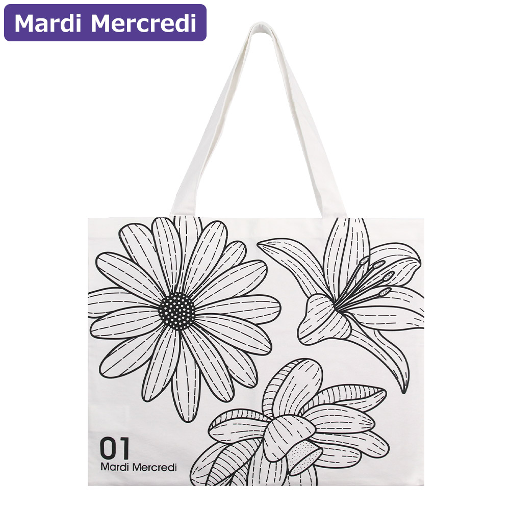Mardi Mercredi 花柄トートバッグ　フラワープリント エコバッグ Mardi Mercredi フラワープリント エコバッグ - メルカリ