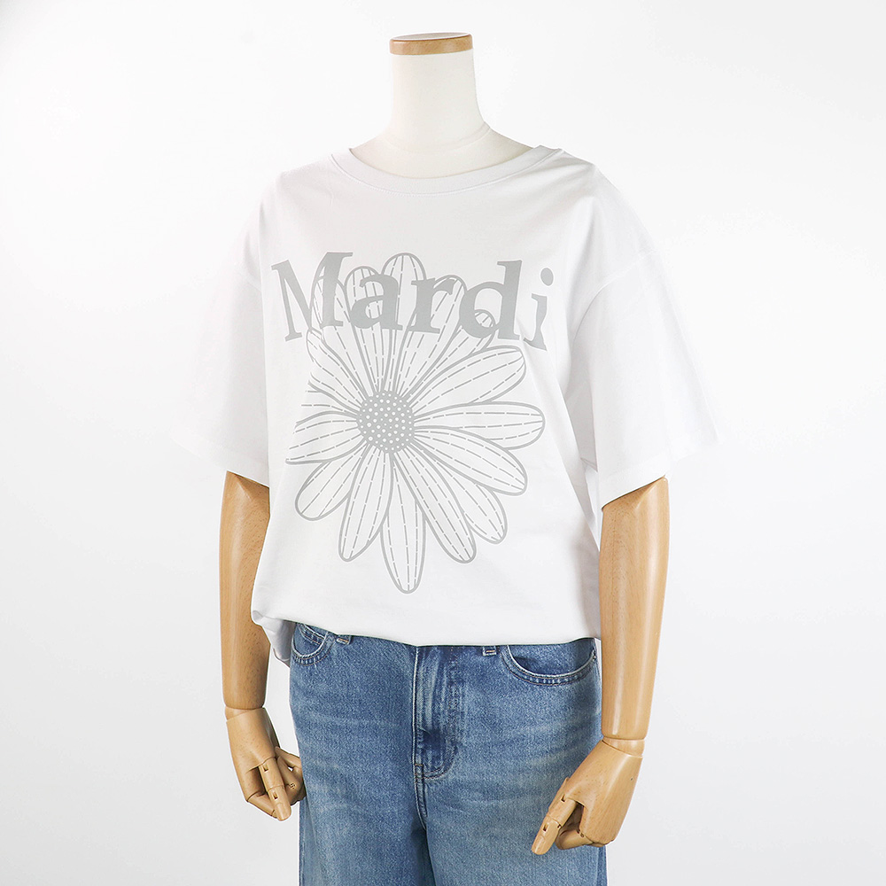 Mardi Mercredi マルディ Tシャツ WHITE LIME_GRA Mardi Mercredi（マルディメクルディ） Mardi Mercredi Tシャツ TSHIRT