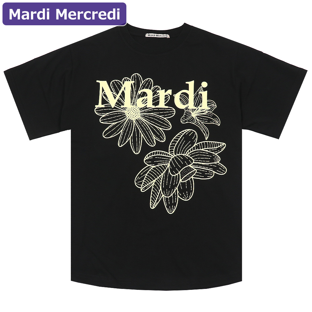 Mardi 花柄プリント Tシャツ 新品マルディメクルディ Mardi Mercredi 花柄プリントTシャツc89