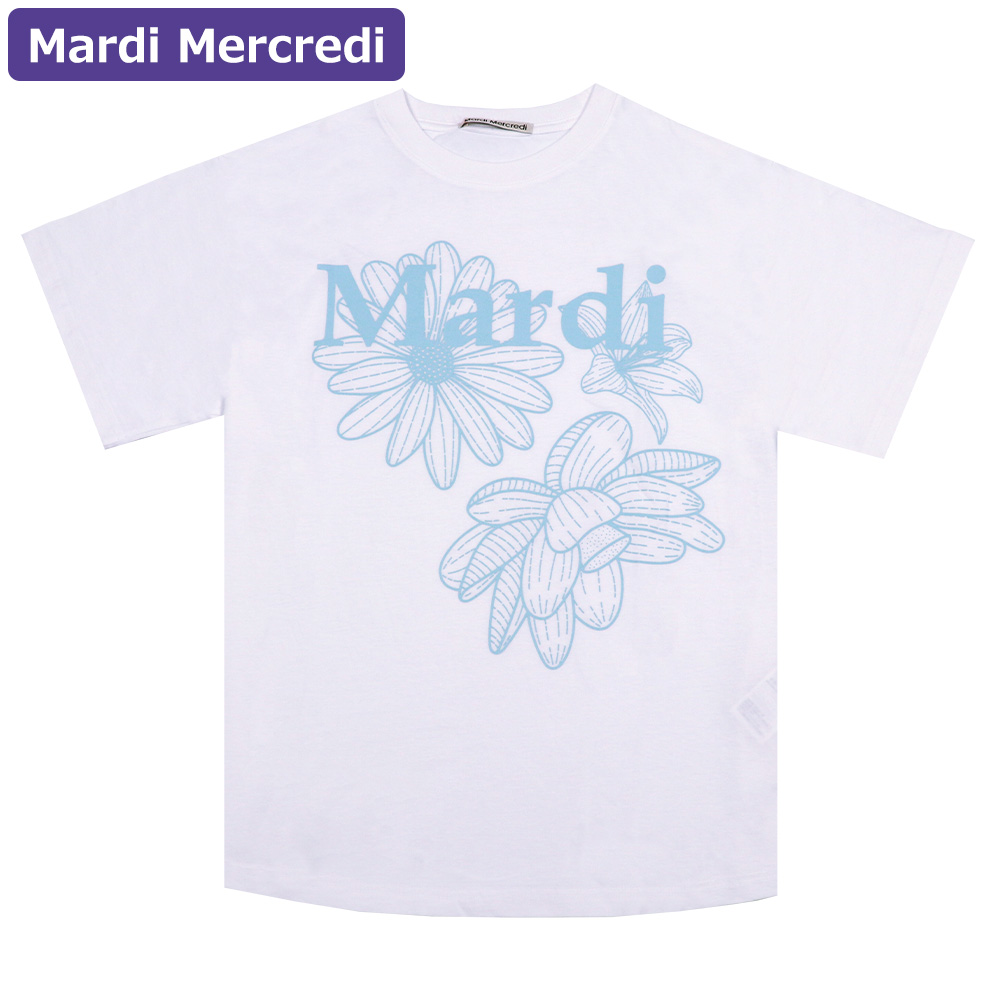Qoo10 Mardi Mercredi フラワー 半袖 プリント Tシャツ・カッ
