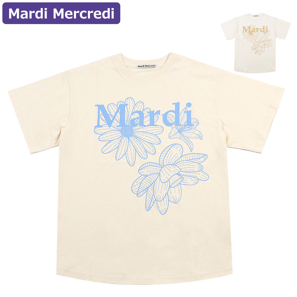 マルディメクルディ Mardi Mercredi Tシャツ TSHIRT TRIPLE FLOWER 半袖 レディース 韓国 ファッション アパレル ko-mardi-t0003-m.jpg?fitin=272:272