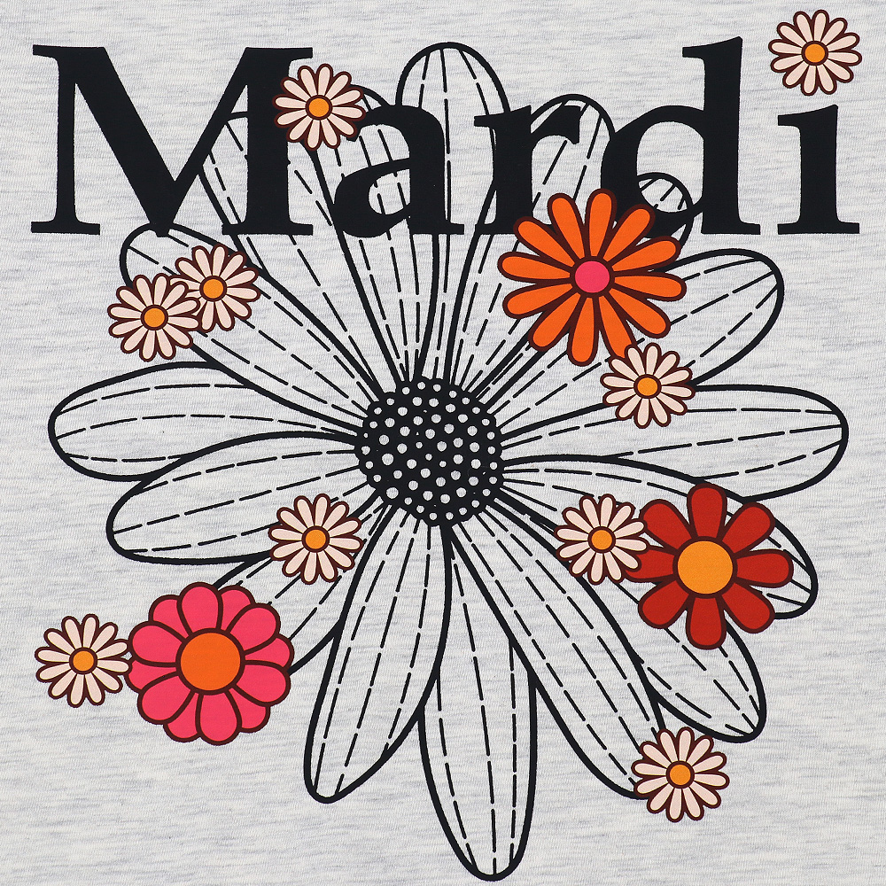マルディメクルディ Mardi Mercredi Tシャツ SLIM TSHIRT FLOWERMARDI BLOSSOM OATMEAL BLACK 半袖 レディース 韓国 ファッション アパレル スリムサイズ Mardi Mercredi マルディメクルディ Tシャツ SLIM TSHIRT
