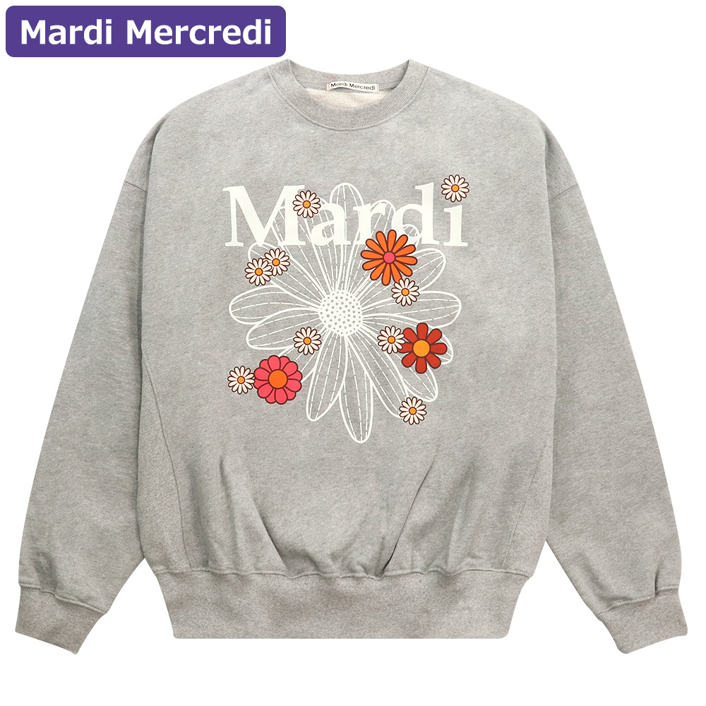 マルディメクルディ Mardi Mercredi スウェット SWEATSHIRT FLOWERMARDI BLOSSOM GREY IVORY 長袖  レディース 韓国 ファッション アパレル