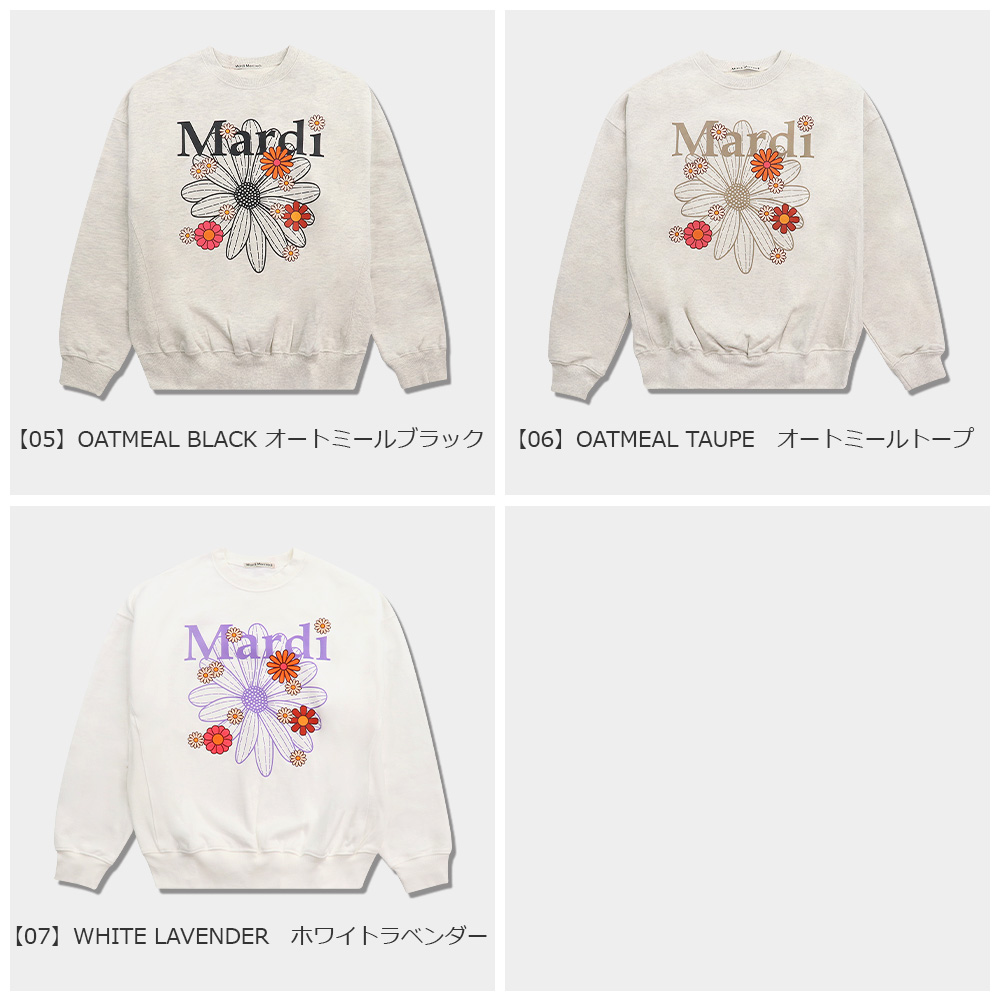 マルディメクルディ Mardi Mercredi スウェット SWEATSHIRT FLOWERMARDI BLOSSOM 長袖 レディース 韓国  ファッション アパレル