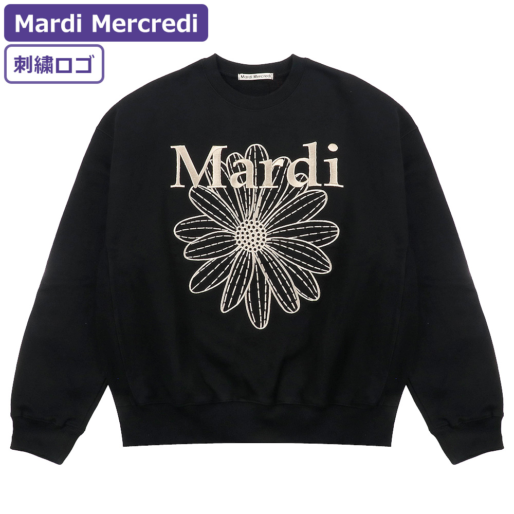 マルディメクルディ Mardi Mercredi スウェット SWEATSHIRT FLOWERMARDI NEEDLEWORK 長袖 レディース  韓国 ファッション アパレル 刺繍 ロゴ