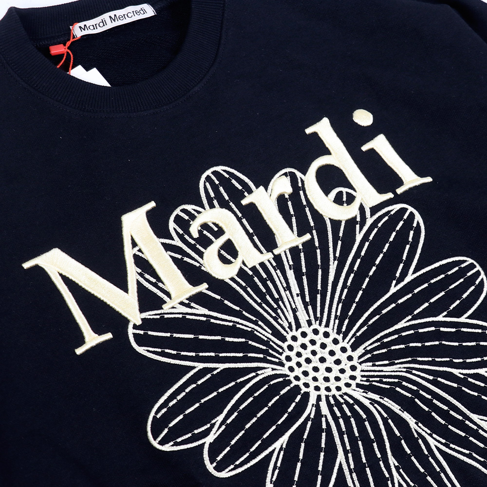 ●Mardi Mercredi●UNISEX SWEATSHIRT NEEDLEWORK_BLACK LEMON SWEATSHIRT FLOWERMARDI NEEDLEWORK_BLACK LEMON - MARDI MERCREDI