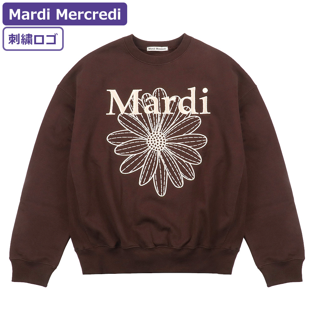 マルディメクルディ Mardi Mercredi スウェット SWEATSHIRT FLOWERMARDI NEEDLEWORK 長袖 レディース  韓国 ファッション アパレル 刺繍 ロゴ