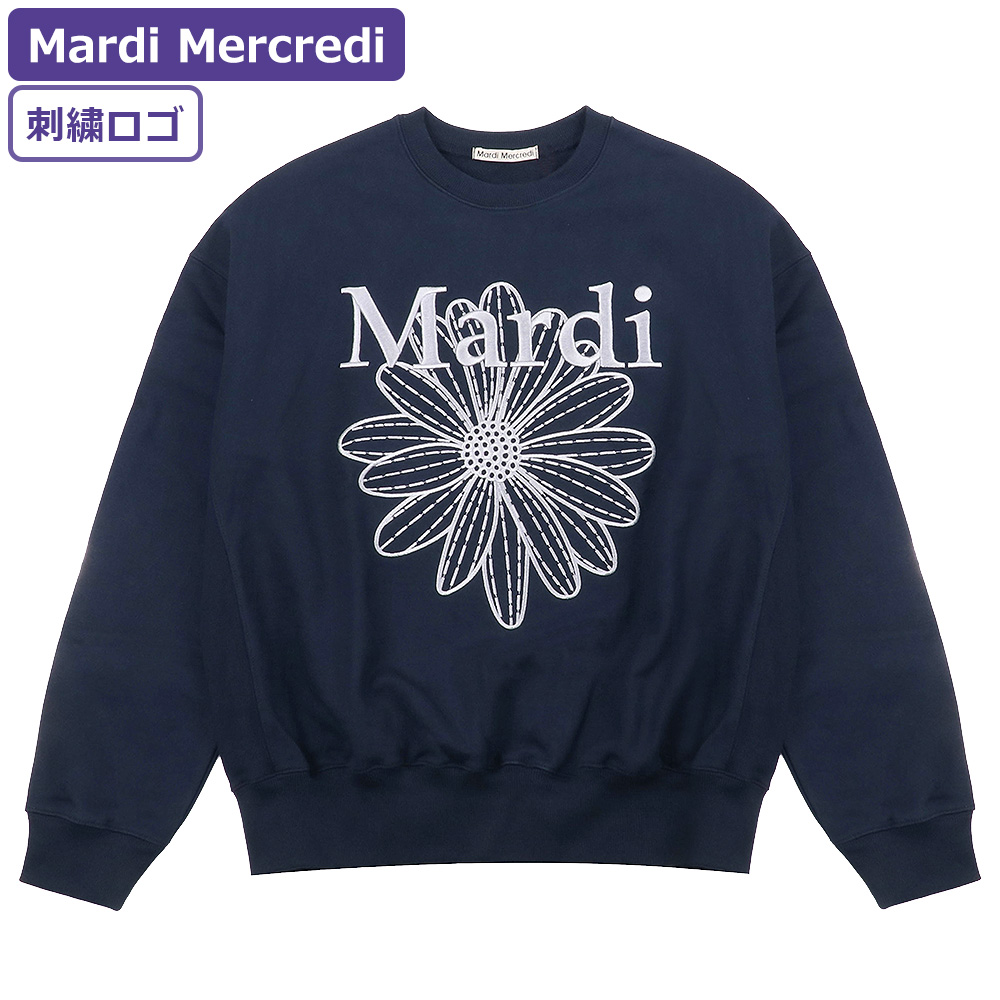 マルディメクルディ Mardi Mercredi スウェット SWEATSHIRT FLOWERMARDI NEEDLEWORK 長袖 レディース  韓国 ファッション アパレル 刺繍 ロゴ