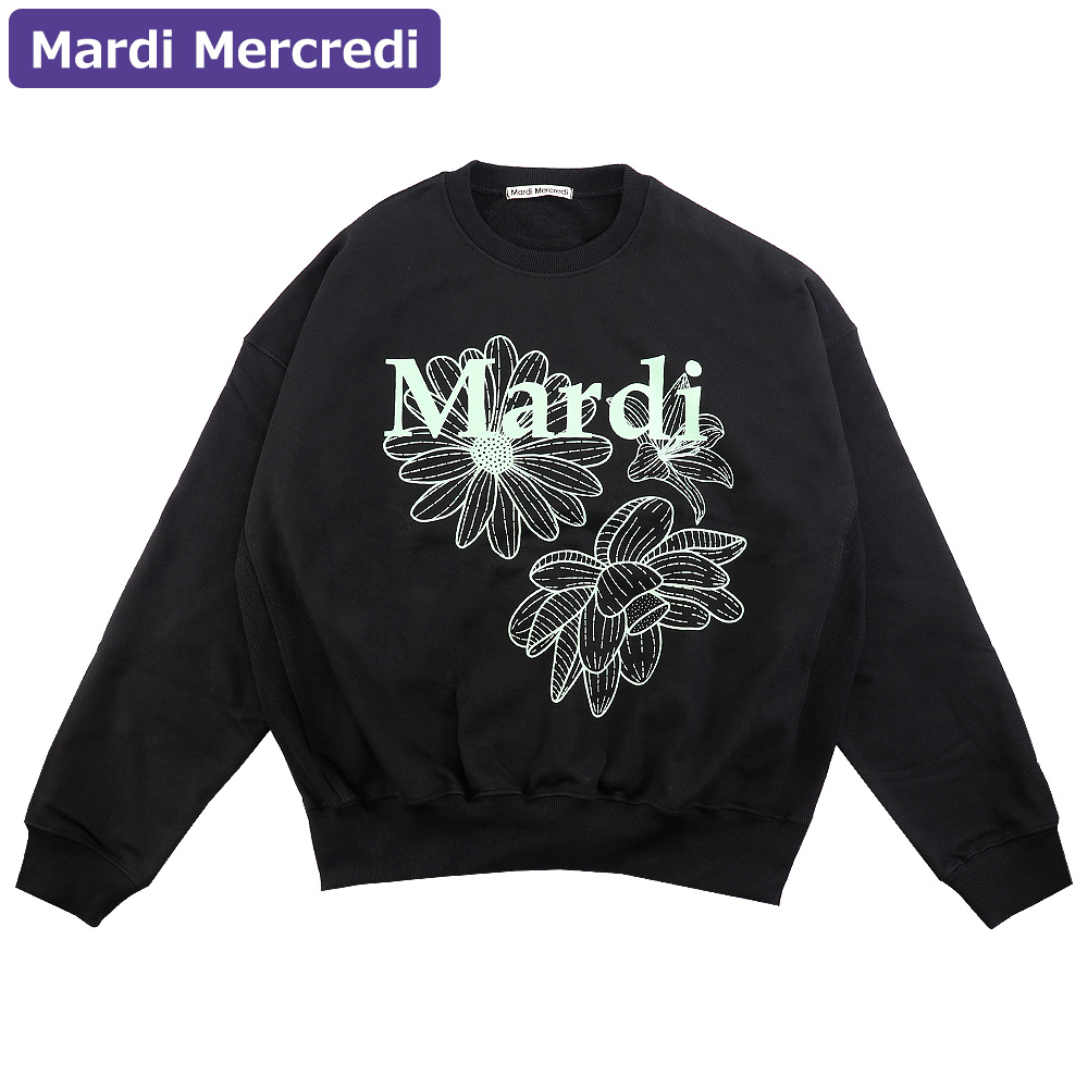 マルディメクルディ Mardi Mercredi スウェット SWEATSHIRT TRIPLE FLOWER BLACK MINT 長袖 レディース 韓国 ファッション アパレル Mardi Mercredi マルディメクルディ スウェット SWEATSHIRT