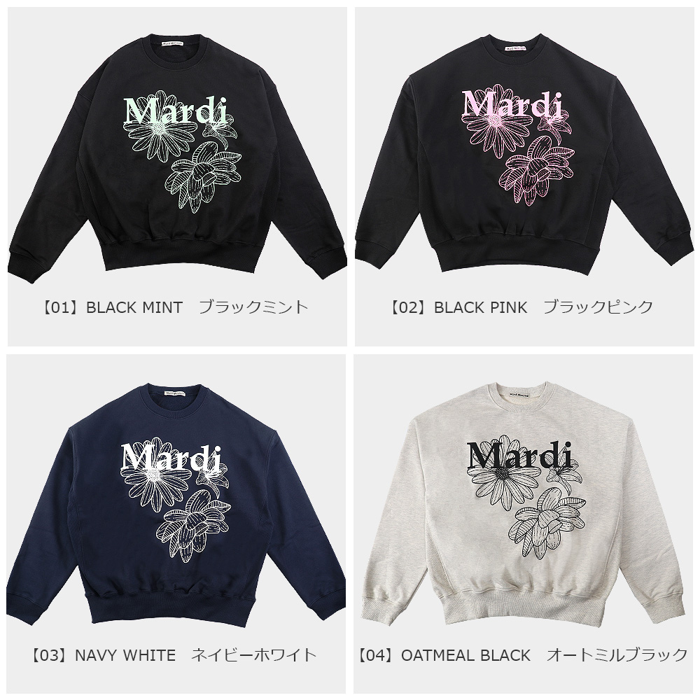 マルディメクルディ Mardi Mercredi スウェット SWEATSHIRT TRIPLE FLOWER BLACK PINK 長袖 レディース 韓国 ファッション アパレル 楽天市場】マルディメクルディ Mardi Mercredi スウェット
