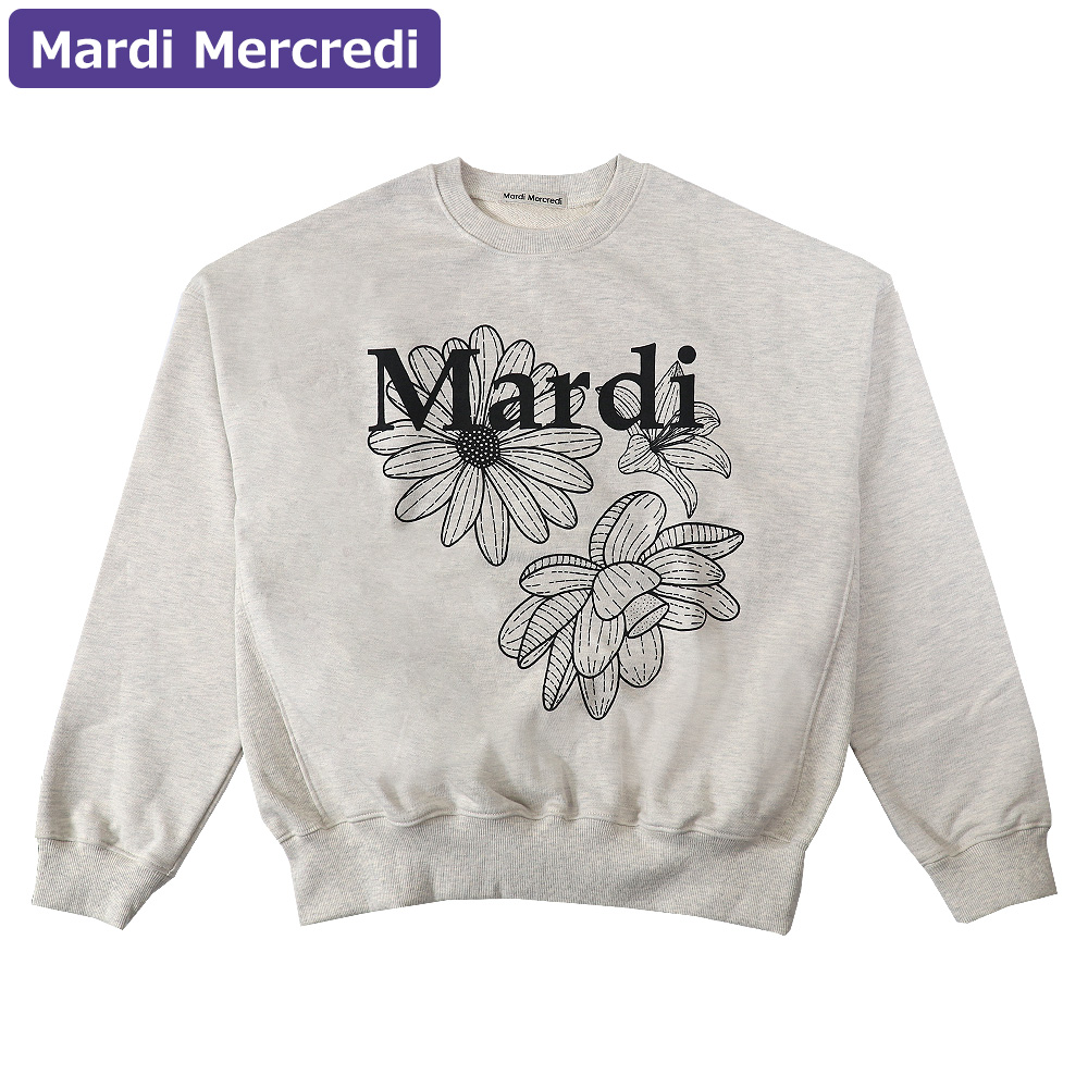 トップス Mardi Mercredi SWEATSHIRT TRIPLE FLOWER Mardi Mercredi マルディメクルディ スウェット SWEATSHIRT
