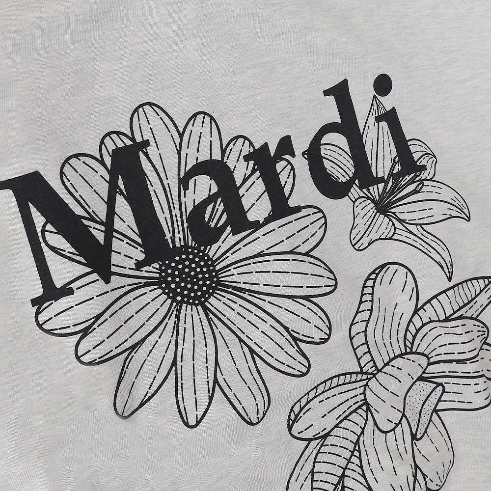 パーカー レディース 刺繍 マルディメクルディ グリーンとピンク Mardi Mercredi(マルディメクルディ) メクルディ ライトグレー